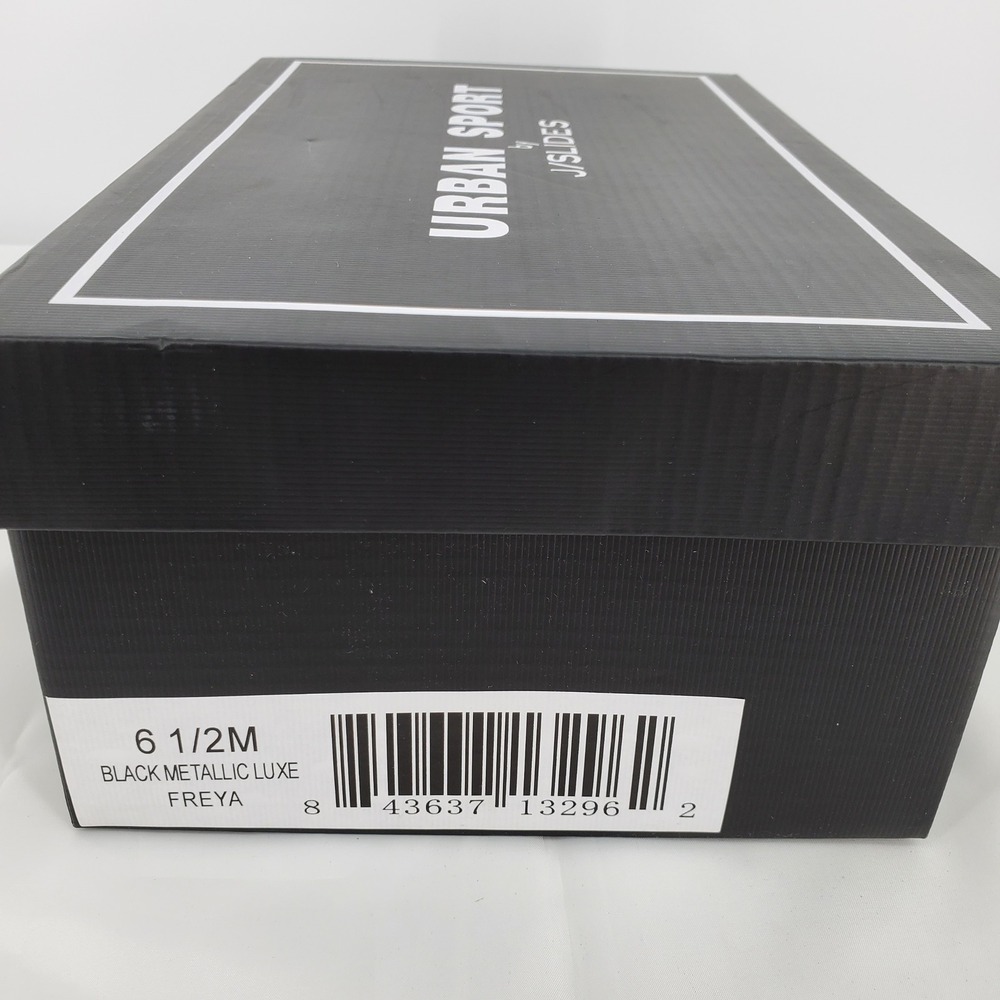 Urban Sport by J/Slides Freya Black Metallic Luxe Platform Thong Sandals 6.5 New - Picture 8 of 8
